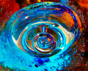 Blue Bubble in Glass